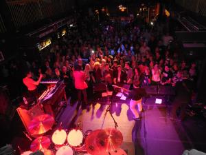 Balcony view of Donnie Iris and The Cruisers at Jergel's.   Photo by Sharon Allen Clark.